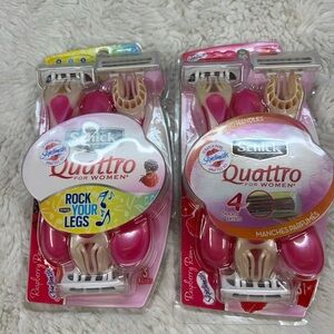 Schick Quattro Women's Razors - Pink and Yellow